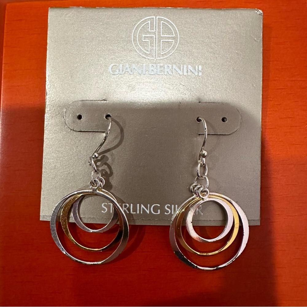 NWT Giani Bernini Sterling Silver Hoop Dangle Earrings